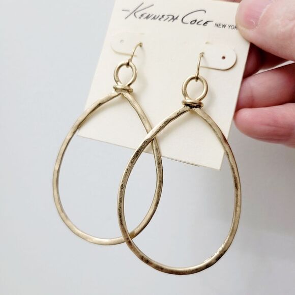 Brand New Kenneth Cole Gold Hoop Earrings - Picture 3 of 7